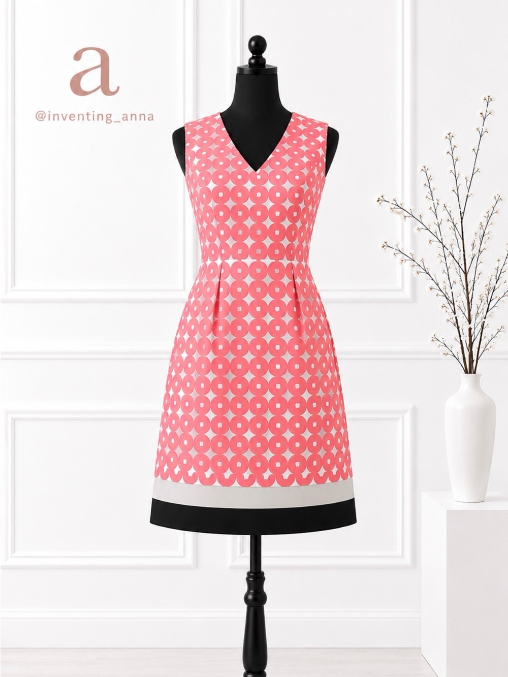 Diane von Furstenberg Coral Geometric Sleeveless Dress Open Back size 4